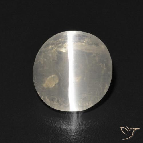 1.17ct 天然 暖白 硅线石猫眼, 椭圆形, 透明