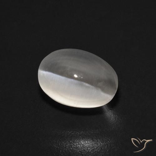 1.27ct 天然 非常浅灰色 硅线石猫眼, 椭圆形, 透明
