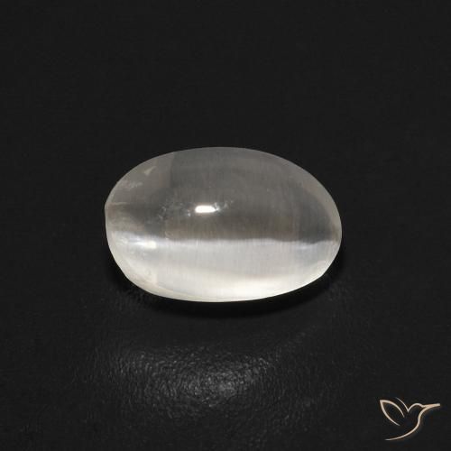 0.74ct 天然 非常浅灰色 硅线石猫眼, 椭圆形, 透明