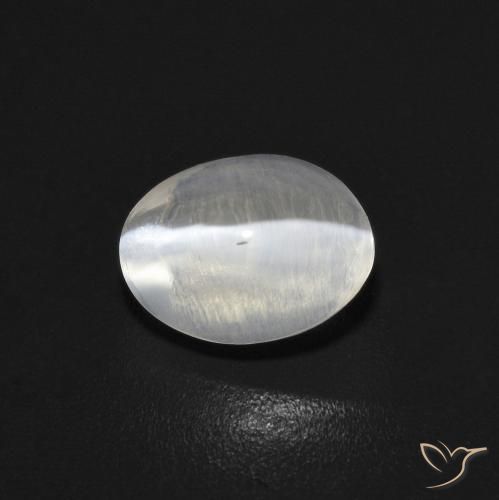 1.05ct 天然 非常浅灰色 硅线石猫眼, 椭圆形, 透明