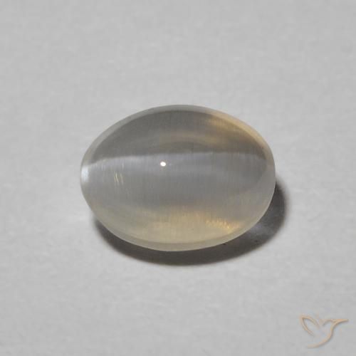 1.00ct 天然 浅灰色 硅线石猫眼, 椭圆形, 半透明