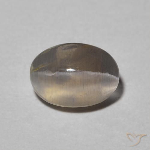 0.99ct 天然 浅灰色 硅线石猫眼, 椭圆形, 半透明