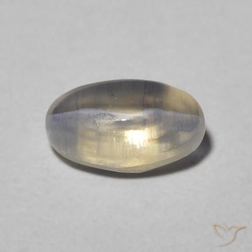 0.97ct 天然 Warm Grey 硅线石猫眼, 椭圆形, 半透明