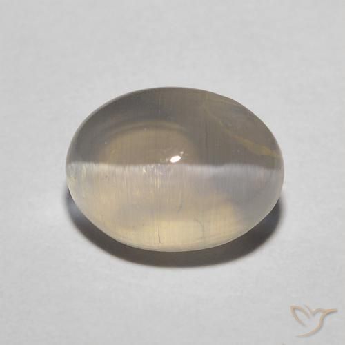 1.72ct 天然 淡黄色 硅线石猫眼, 椭圆形, 半透明, Photo A