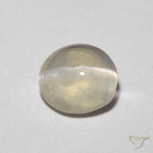 1.08ct 天然 暖白 硅线石猫眼, 椭圆形, 透明