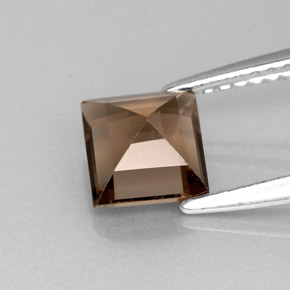 1.11克拉天然棕色烟晶，方形，6.1×6毫米，VVS-VS