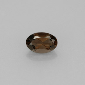 0.49克拉天然棕色烟晶，椭圆形切割，6.3×4.1毫米，VVS-VS