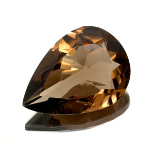 10.97克拉天然棕色烟晶，梨形，20×14.4毫米，VVS