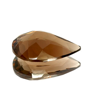 10.97克拉天然棕色烟晶，梨形，20×14.4毫米，VVS