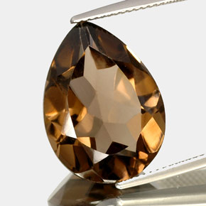 13.49克拉天然棕色烟晶，梨形，19.9×14.6毫米，VVS