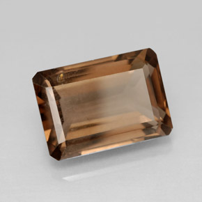 7.71克拉天然棕色烟晶，祖母绿式切割，14×9.9毫米，VS