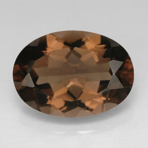 10.93克拉天然棕色烟晶，椭圆形切割，17.9×13毫米，VVS