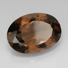 10.93克拉天然棕色烟晶，椭圆形切割，17.9×13毫米，VVS