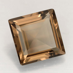 3.95克拉天然棕色烟晶，方形，10.1×10毫米，VVS