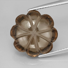 8.91克拉天然棕色烟晶，透明，14.3×14.2毫米，透明/半透明