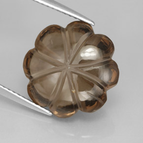 8.91克拉天然棕色烟晶，透明，14.3×14.2毫米，透明/半透明