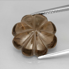 8.91克拉天然棕色烟晶，透明，14.3×14.2毫米，透明/半透明