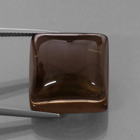 44.13克拉天然棕色烟晶，透明，19×18.9毫米，透明/半透明