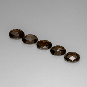 天然棕色烟晶，透明，7.1×5.1毫米，透明/半透明
