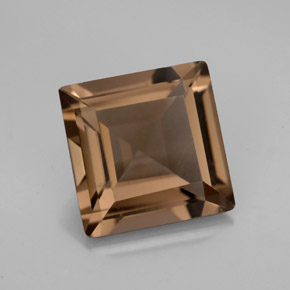 3.70克拉天然棕色烟晶，方形，10×10毫米，VS