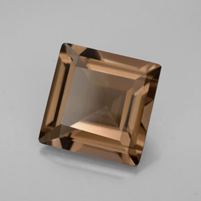 3.70克拉天然棕色烟晶，方形，10×10毫米，VS