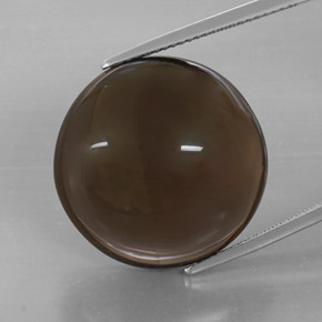 32.13克拉天然棕色烟晶，圆形切割，21.06毫米，半透明