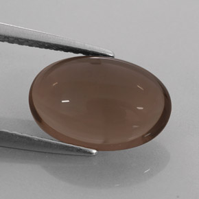3.08克拉天然棕色烟晶，椭圆形切割，12.1×8.1毫米，半透明
