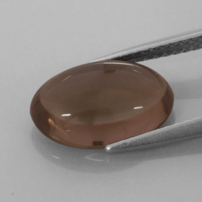 3.08克拉天然棕色烟晶，椭圆形切割，12.1×8.1毫米，半透明