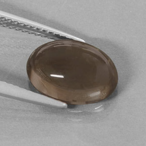 3.61克拉天然棕色烟晶，椭圆形切割，11.8×8.2毫米，半透明