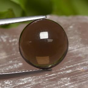 6.31克拉天然棕色烟晶，圆形切割，11.90毫米，透明