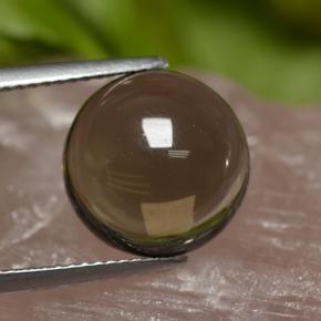 6.70克拉天然棕色烟晶，圆形切割，12.05毫米，透明