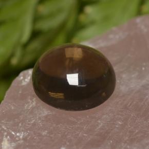 6.82克拉天然棕色烟晶，圆形切割，12.07毫米，透明