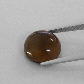 7.22克拉天然棕色烟晶，透明，12.06毫米，透明/半透明