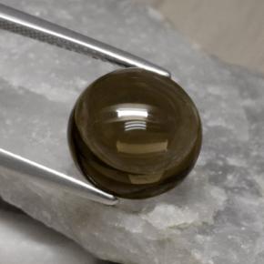 6.79克拉天然棕色烟晶，圆形切割，12.10毫米，透明