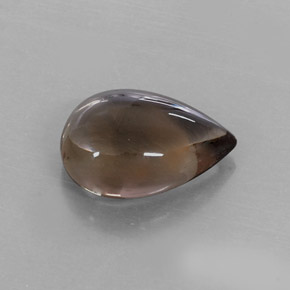 7.79克拉天然棕色烟晶，梨形，15.9×11.8毫米，透明