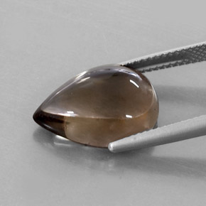 7.79克拉天然棕色烟晶，梨形，15.9×11.8毫米，透明