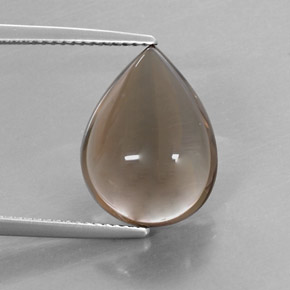 8.58克拉天然棕色烟晶，梨形，16.1×12.1毫米，透明