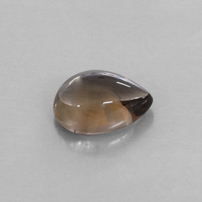 4.55克拉天然棕色烟晶，梨形，12.9×9.2毫米，透明