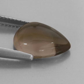 4.05克拉天然棕色烟晶，透明，12.9×9.1毫米，透明/半透明