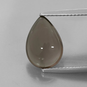 3.83克拉天然棕色烟晶，透明，12.8×9毫米，透明/半透明