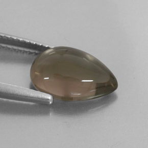 3.83克拉天然棕色烟晶，透明，12.8×9毫米，透明/半透明