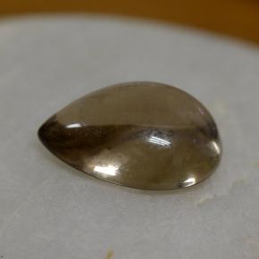 4.19克拉天然棕色烟晶，梨形，12.8×9毫米，透明