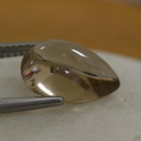 4.19克拉天然棕色烟晶，梨形，12.8×9毫米，透明