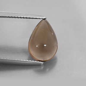 3.68克拉天然棕色烟晶，透明，12.8×8.8毫米，透明/半透明