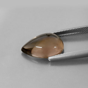 3.68克拉天然棕色烟晶，透明，12.8×8.8毫米，透明/半透明