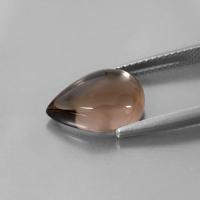 4.39克拉天然棕色烟晶，透明，13.1×9.2毫米，透明/半透明