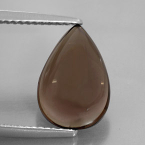 3.86克拉天然棕色烟晶，透明，13.1×9.1毫米，透明/半透明