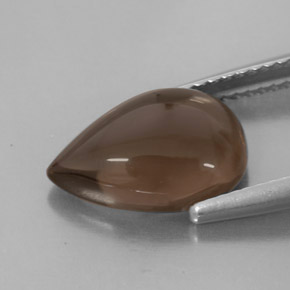 3.86克拉天然棕色烟晶，透明，13.1×9.1毫米，透明/半透明