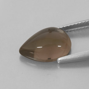 4.14克拉天然棕色烟晶，透明，12.9×9毫米，透明/半透明