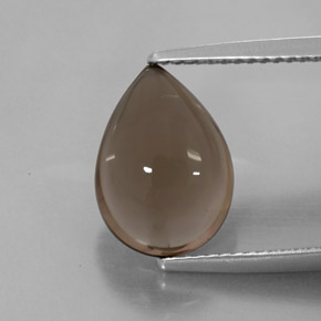 3.89克拉天然棕色烟晶，透明，12.7×9毫米，透明/半透明